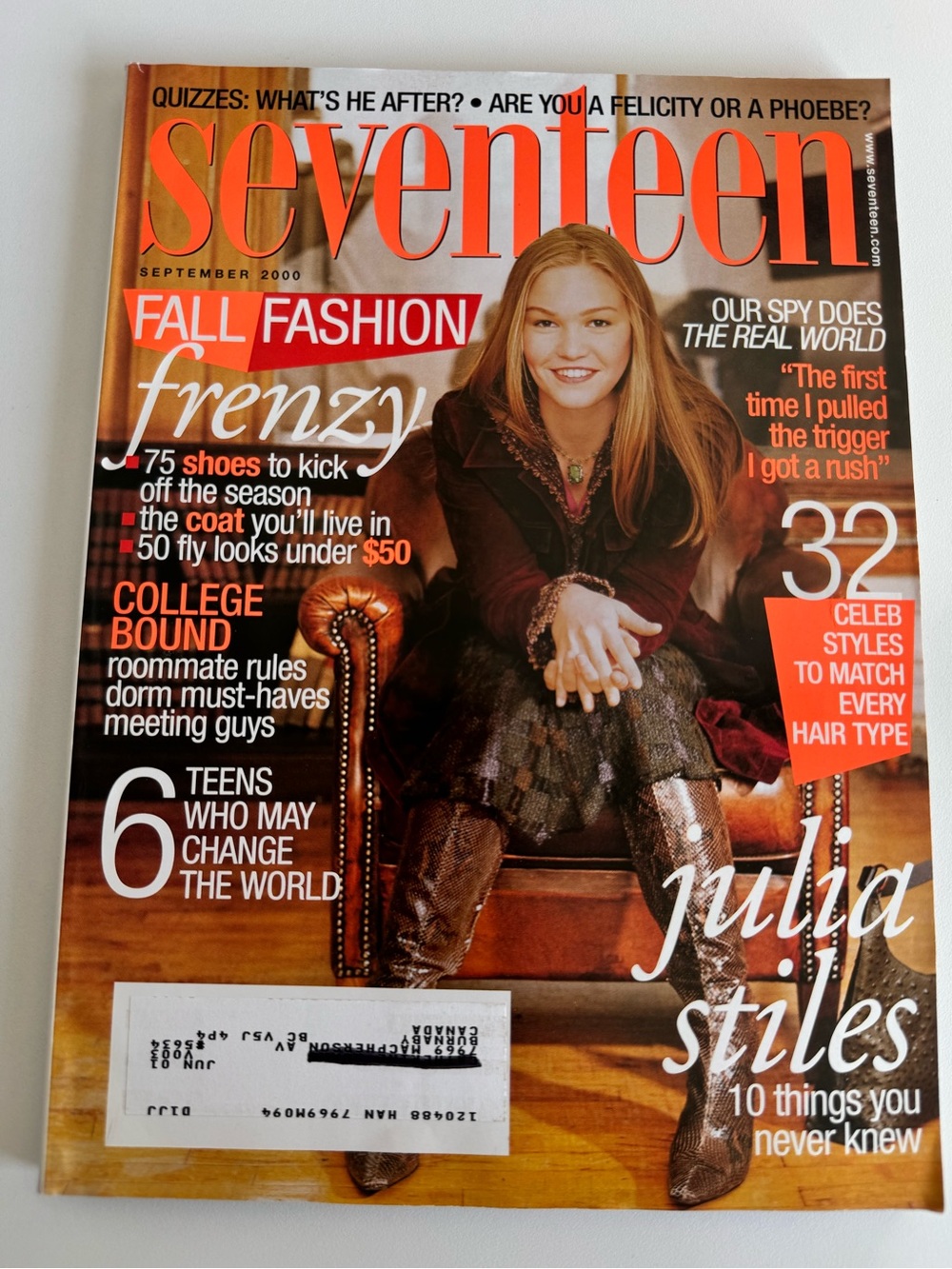 Seventeen 17 Teen Magazine September 2000 Julia Stiles